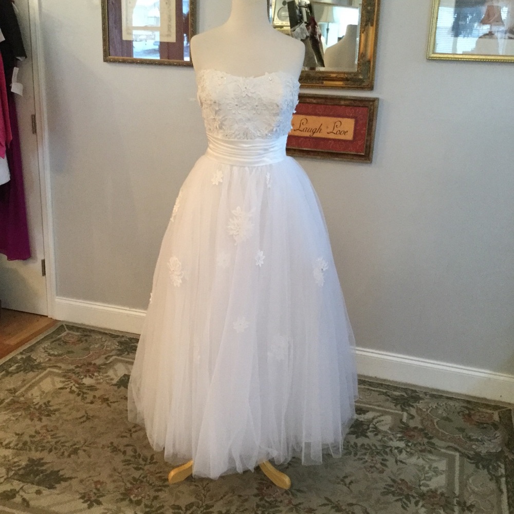 White Moonlight  tea length gown